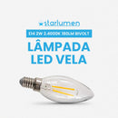 Lâmpada LED Vela 2W 2400K 180lm E14 Bivolt IRC80 L054C2-BVT Starlux ST3149-Starlux-Starlumen