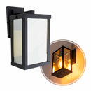 Luminária Arandela de Parede Externa 4 Vidros Reflecta Retrô 1XE27 Em Alumínio ST2948-Starlumen-Preto-