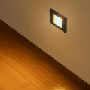 Luminária De Parede Balizador Preto Embutir Cx 4x2 Escada St1314-Starlumen-