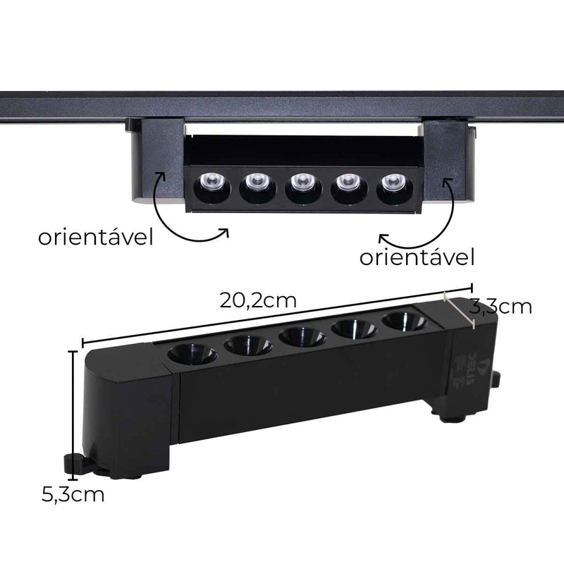 Luminária LED Pontual 10W 3000K P/ Trilho Eletrificado DS7104 Delis ST3058-Delis-Starlumen