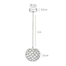 Lustre Pendente LED Globo Cristal Transparente Dourado 7W 3 Cores LUS-610 ST3136-Lustres e Pendentes-Starlumen