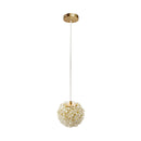 Lustre Pendente LED Globo Cristal Transparente Dourado 7W 3 Cores LUS-610 ST3136-Lustres e Pendentes-Starlumen