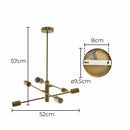 Lustre Pendente Moderno 3 Hastes Ouro para 6 E27 DS8198 Delis ST2530-Starlumen-Starlumen