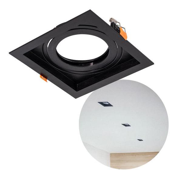 Spot de Embutir FLEA Quadrado Preto P/ PAR30 E27 6194 Nordecor ST3104