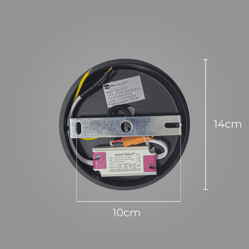 Pendente Uno Dourado Branco LED 6W 3000k ML017 Bella ST2856