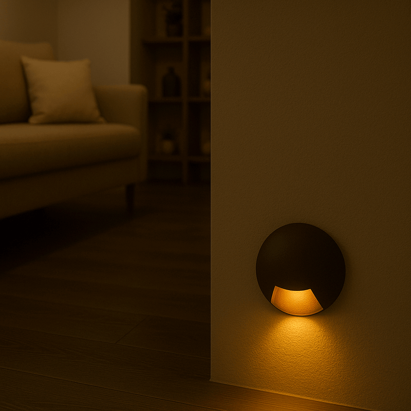 Mini Balizador Led 0,75w 3000k Embutir 1 Saída/Facho Externo ST1371 - Marrom-Starlumen-