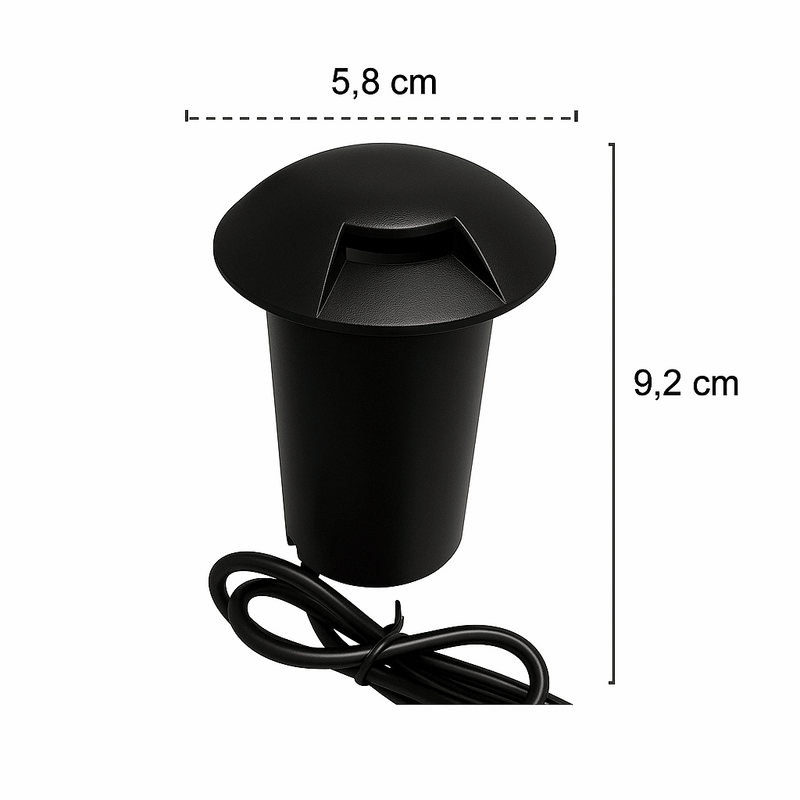 Mini Balizador Led 0,75w 3000k Embutir 1 Saída/Facho Externo ST1371 - Preto-Starlumen-