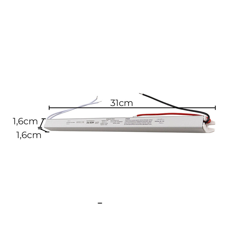Mini Fonte de Alimentação Slim 12V 5A 60W 7017 Nordecor ST3021-Nordecor-Starlumen