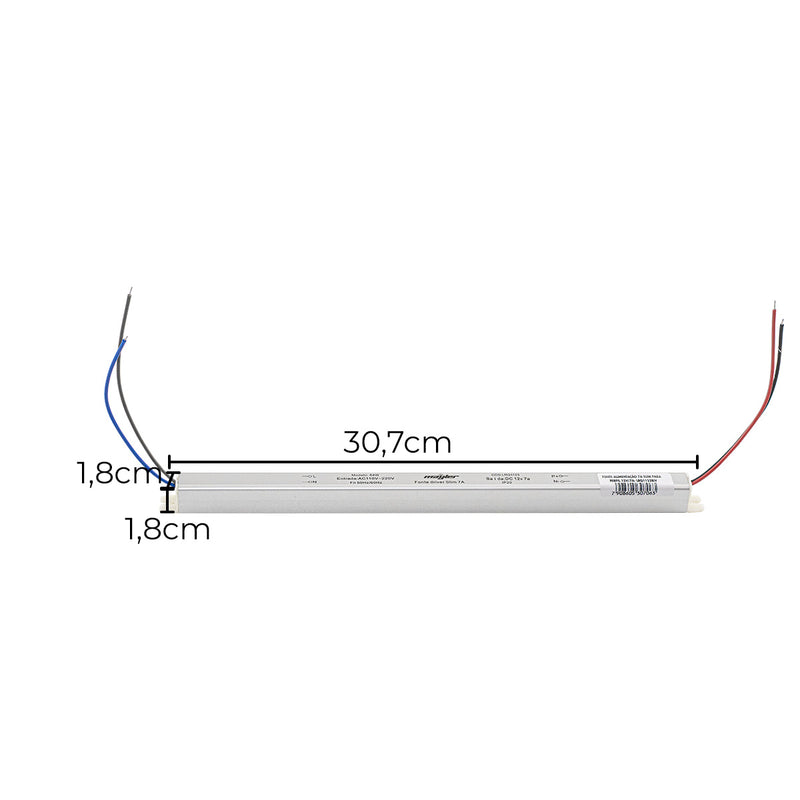 Mini Fonte de Alimentação Slim 12V 7A 84W p/ Perfil LED LRQ1123BIV ST1890-Starlumen-Starlumen
