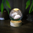 Mini Luminária de Mesa Astronauta Globo de Vidro 8cm LED 3500K USB ST3214-3D Crystal Ambient Light-Starlumen
