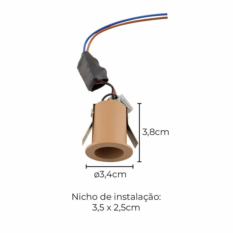 Mini Spot Embutir LED 2W Branco Quente Enerlux ST3053-Enerlux-Starlumen