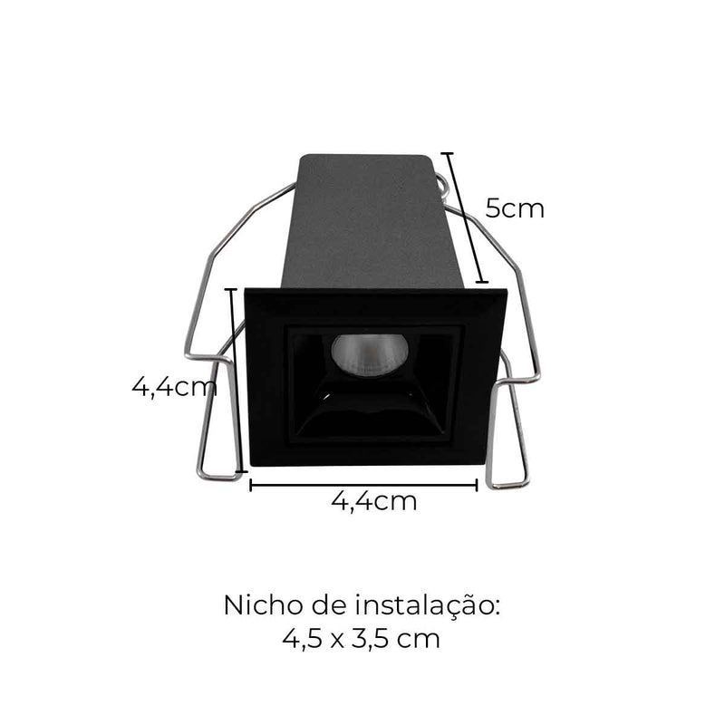 Mini Spot Soul Embutir 1 Foco 2W 2700k PRO 83809 Opus ST3050-Opus-Starlumen