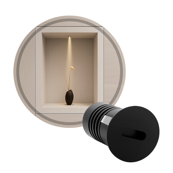 Mini Spot LED Embutir Domy Ini 1W 3000K Preto IRC90 Nordecor Sof 6521 ST3261 capa