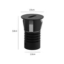 Mini Spot LED Embutir Domy Ini 1W 3000K Preto IRC90 Nordecor Sof 6521 ST3261 medidas