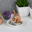 Miniprato Decorativo De Cerâmica Unicórnio Rose XD0406 BTC Decor ST2676-BTC Decor-Starlumen