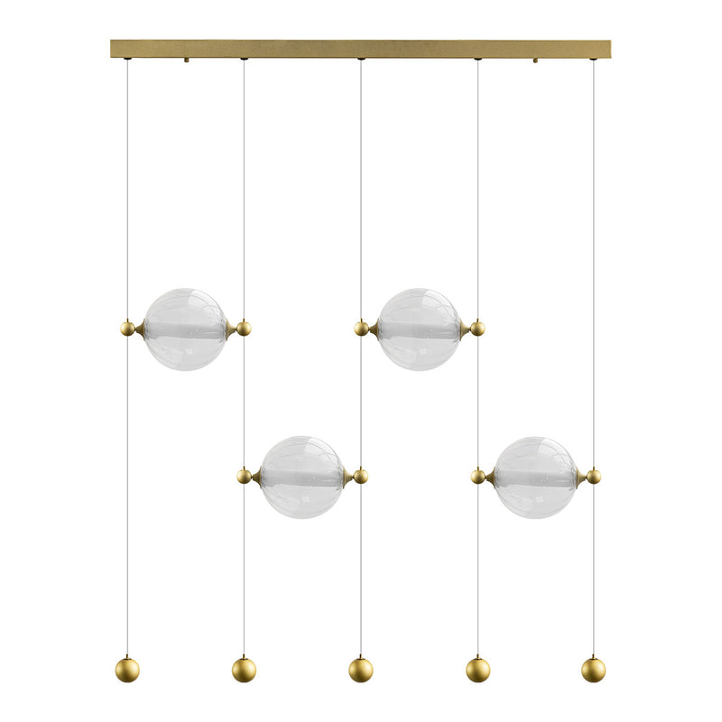 Pendente Lune LED 40W 2400lm 3000K Dourado e Transparente PD1520 Studioluce ST3125