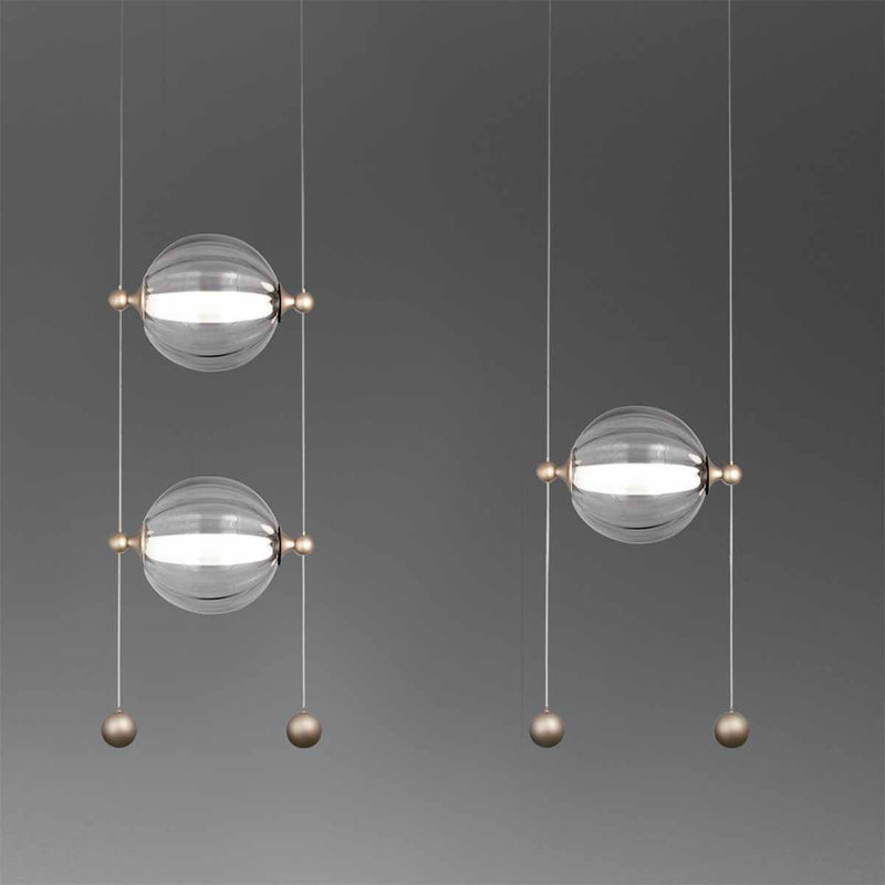 Pendente Lune LED 40W 2400lm 3000K Dourado e Transparente PD1520 Studioluce ST3125