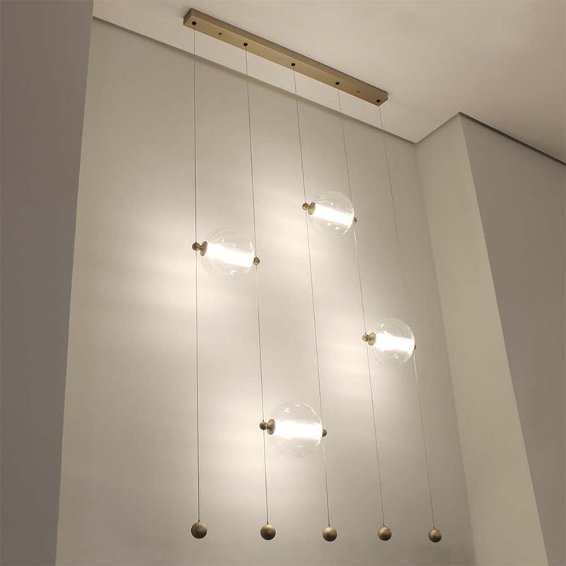 Pendente Lune LED 40W 2400lm 3000K Dourado e Transparente PD1520 Studioluce ST3125