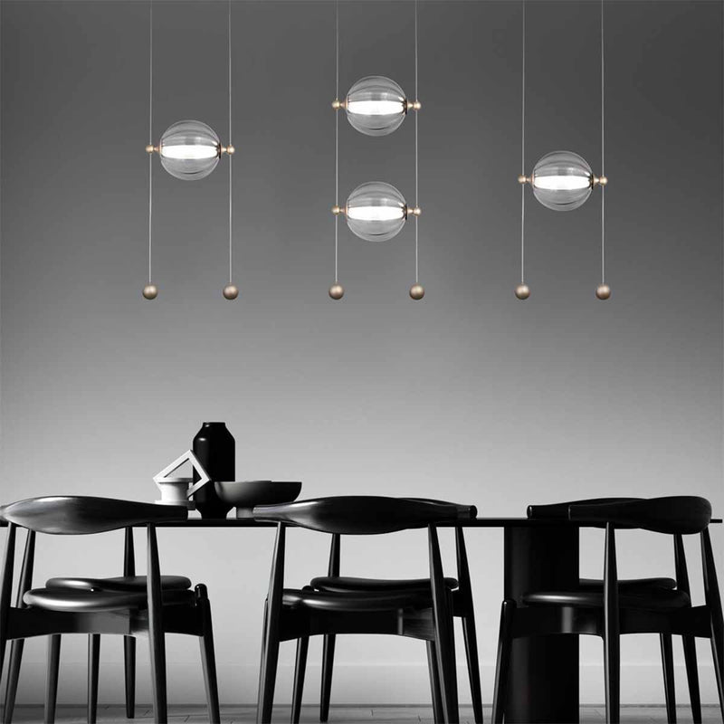 Pendente Lune LED 40W 2400lm 3000K Dourado e Transparente PD1520 Studioluce ST3125