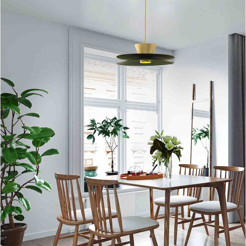 Pendente LYZ Chapéu Chinês Verde 30cm LED 6,5W 3000K Enerlux ST2998