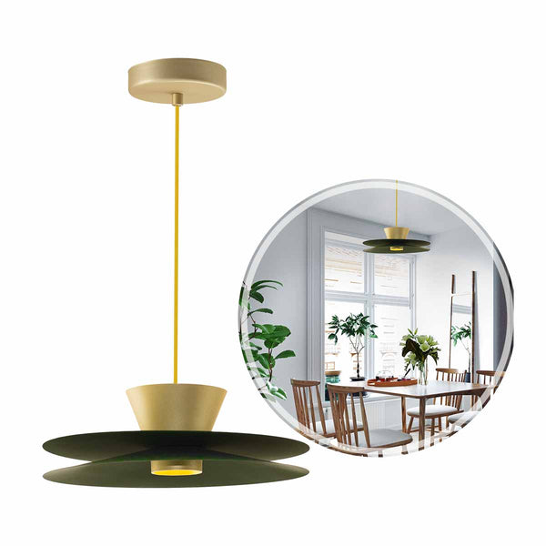 Pendente LYZ Chapéu Chinês Verde 30cm LED 6,5W 3000K Enerlux ST2998