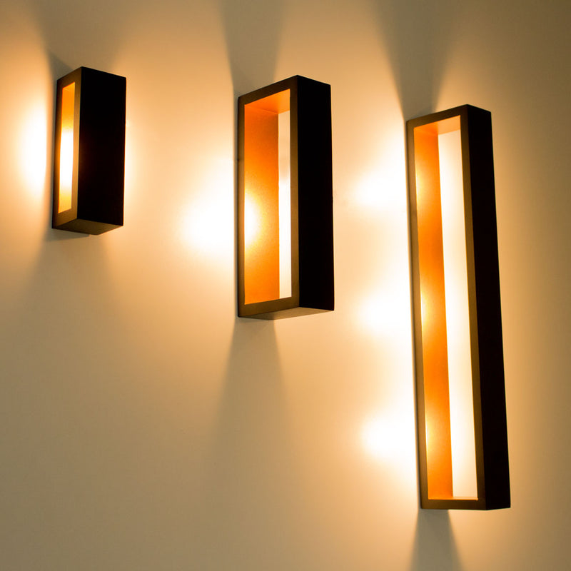 Arandela Puch Preta LED Efeito Decorativa Parede Teto 5W 25cm Preta com Cobre ST163 - 127V