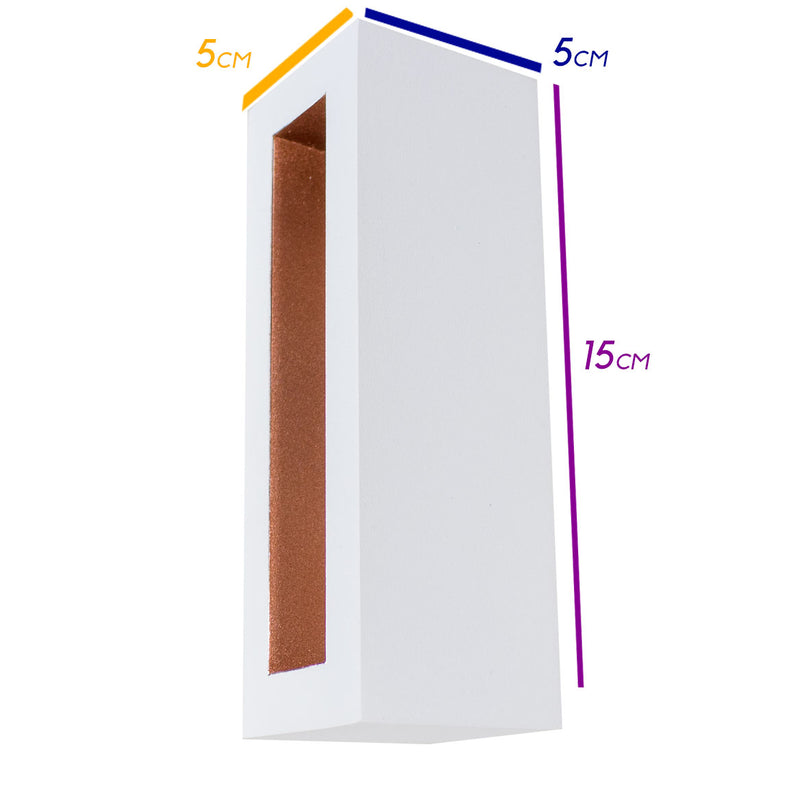 Arandela Puch Branca Led Efeito Decorativa Parede Teto 5w 15cm Branca e cobre St154 - 127V