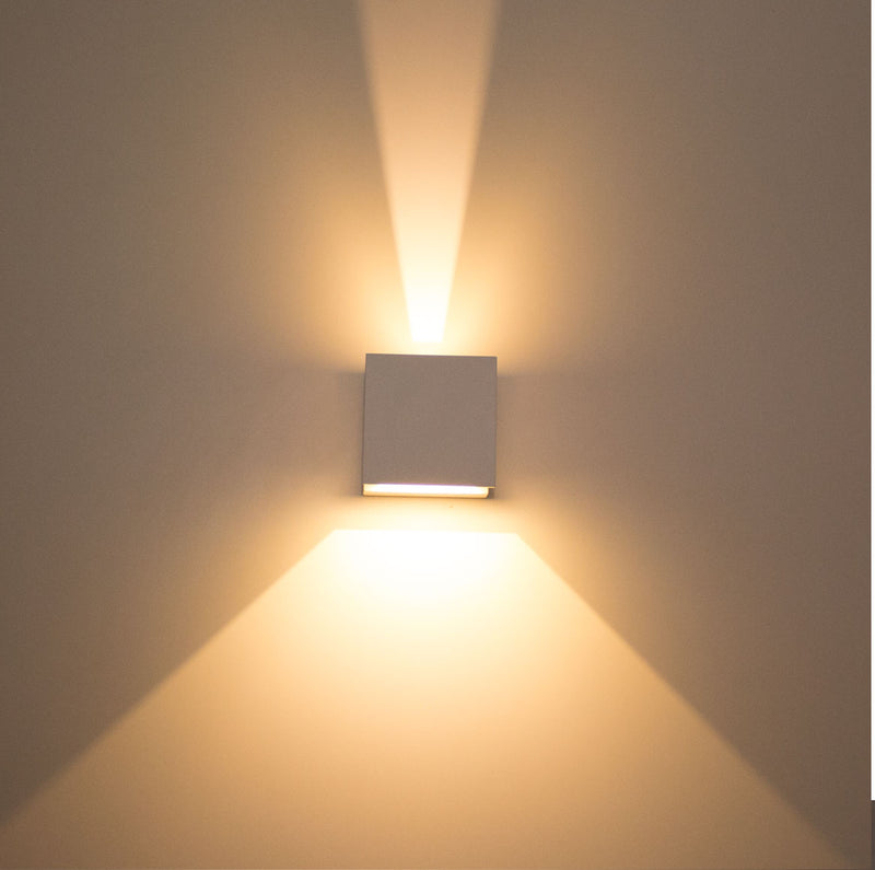 Arandela Efeito 2 Fachos Regulável LED 5W Branco Quente ST423 - Preta