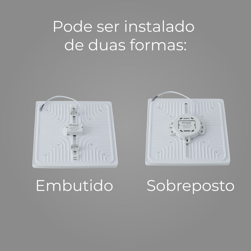Painel LED Infinity de Embutir Ou Sobrepor Quadrado 36W ST2876-Starlumen-