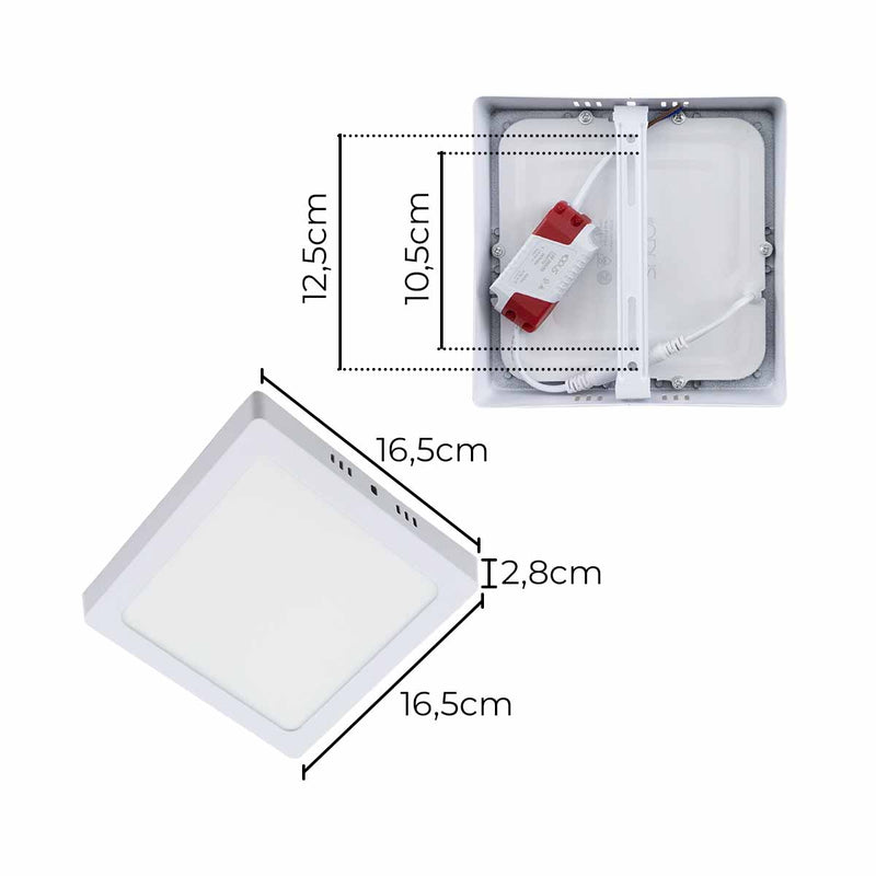 Painel Plafon LED 12W Sobrepor Quadrado Luz Neutra 4000K IR70 31378 Opus ST1873-Opus-Starlumen