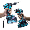 Parafusadeira Chave de Impacto 21V S/ Fio 550NM Saider SA0004 + 2 Baterias-Saider-Starlumen