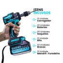 Parafusadeira Chave de Impacto 21V S/ Fio 550NM Saider SA0004 + 2 Baterias-Saider-Starlumen