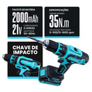 Parafusadeira Furadeira de Impacto 10mm s/ Fio 21V 35NM + 2 Baterias Saider SA0002-Saider-Starlumen