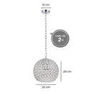 Pendente Ava De Cristal 29x20 Cm Cromado 2876 St1498-Lustres e Pendentes-Starlumen
