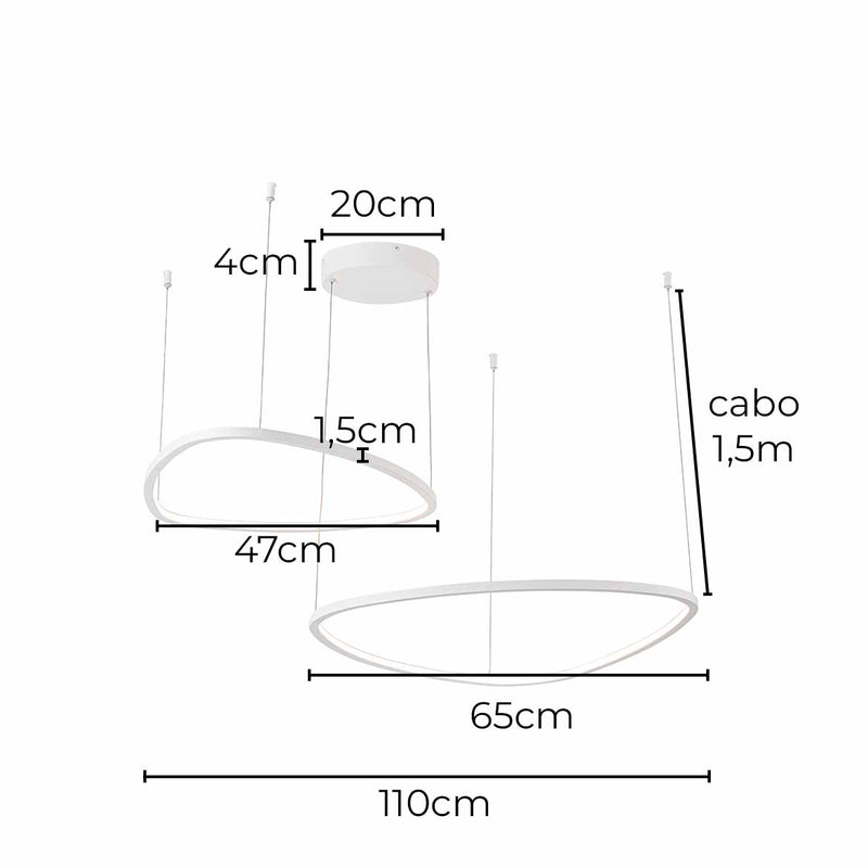 Pendente BERT LED 72W 3000K 3240lm Bivolt PD1735BR Studioluce ST2977-Studioluce-Starlumen