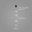 Pendente Bijou Preto E Dourado LED 18W Branco Quente Bella BIJ1PD01PT310 ST2849-Bella Iluminação-Starlumen