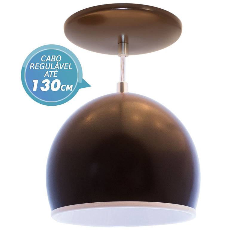 Pendente Bola Alumínio 1xG9 ST3028 - Marrom com interior Branco-Starlumen-