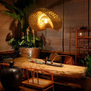 Pendente Borneu 50x26cm de Fibra de Bambu p/ 1XE27 P-BORNEU-50 GMH ST3161-GMH TRADE-Starlumen