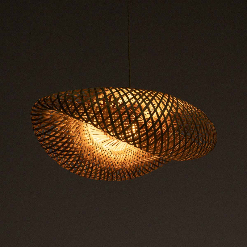 Pendente Borneu 60x26cm de Fibra de Bambu p/ 1XE27 P-BORNEU-60 GMH ST3161-GMH TRADE-Starlumen