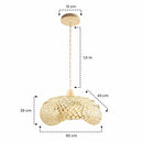 Pendente Borneu 60x26cm de Fibra de Bambu p/ 1XE27 P-BORNEU-60 GMH ST3161-GMH TRADE-Starlumen