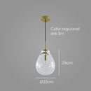 Pendente Caju Cúpula Vidro 29x23cm1xE14 Bella Iluminação CAJ1PD01TR029 St1882-Bella Iluminação-Starlumen