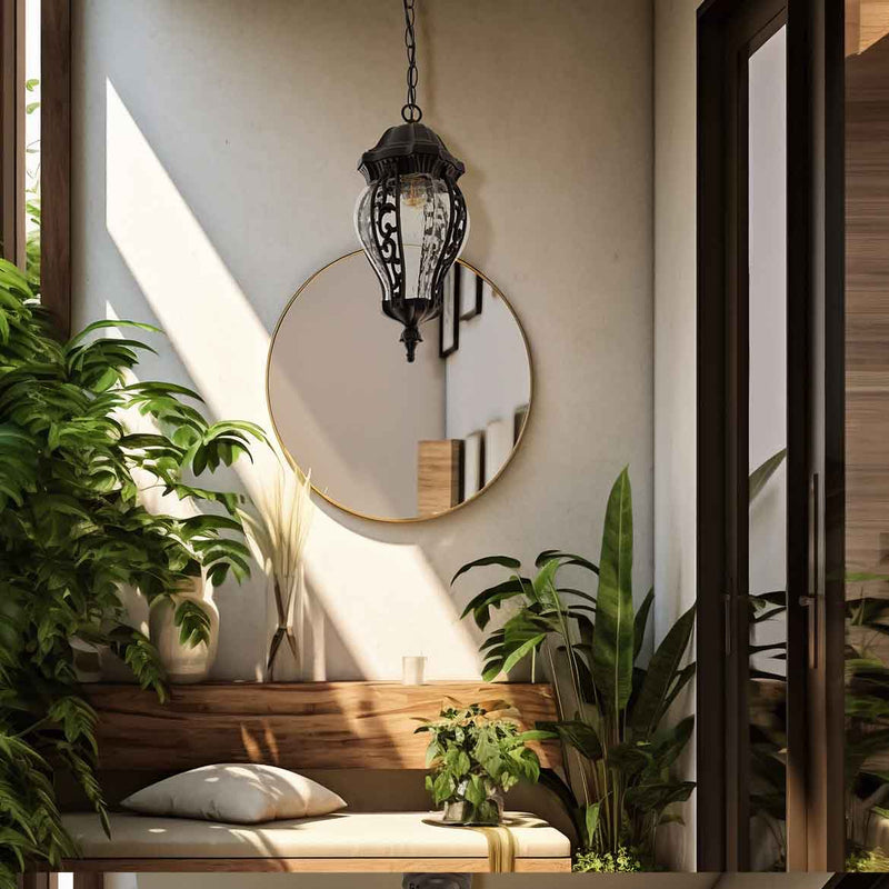 Pendente Colonial Amélia Marrom Externo P/ E27 9820 Galaxy ST2973-Galaxy-Starlumen