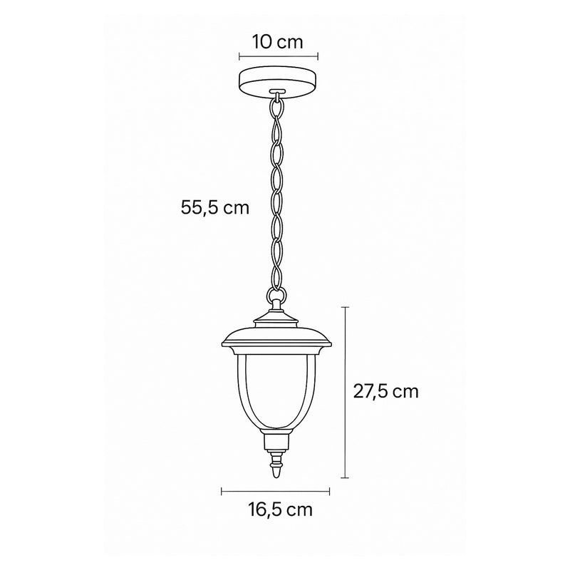 Pendente Colonial Toulouse Class Preto C/ Vidro Tipo Murano AC210T ST3002-Biancoluce-Starlumen
