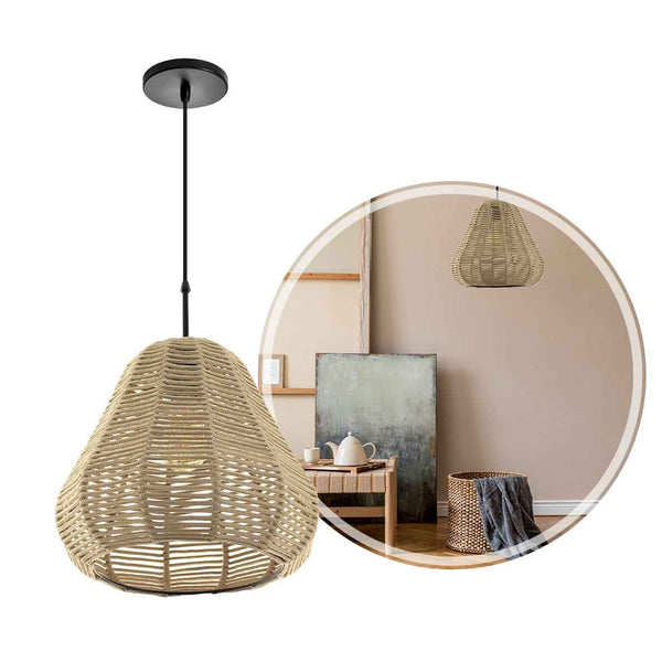 Pendente Corda Nautica 01 Areia Para E27 St2974-Starlumen-Starlumen