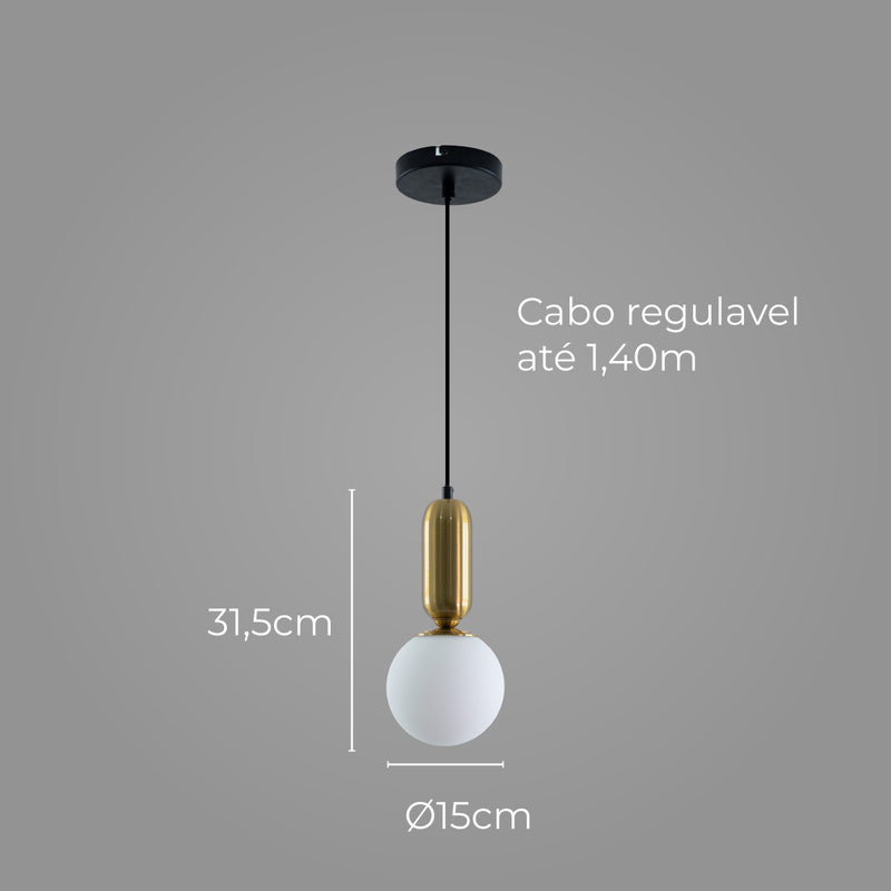 Pendente Cuica Bronze e Branco P/ E27 HL008S Bella ST2844-Bella Iluminação-Starlumen