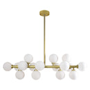 Pendente Grape Dourado 16 Cúpulas Vidro Leitoso ZR034-DO-W St1758-Lustres e Pendentes-Starlumen