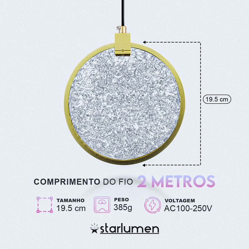 Pendente Lustre Disco Glowing Circle LED Integrado Multicor LUS-27 ST3136-Starlumen-