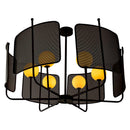 Pendente Lustre Felipa Preto Fosco + Globos Vidro Branco P/ 6xG9 ZR135-BK Starlux ST3121-Starlux-Starlumen