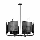 Pendente Lustre Felipa Preto Fosco + Globos Vidro Branco P/ 6xG9 ZR135-BK Starlux ST3121-Starlux-Starlumen