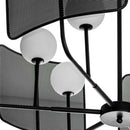 Pendente Lustre Felipa Preto Fosco + Globos Vidro Branco P/ 6xG9 ZR135-BK Starlux ST3121-Starlux-Starlumen